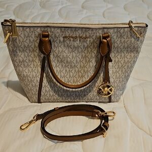 Michael Kors Tan and Brown Satchel